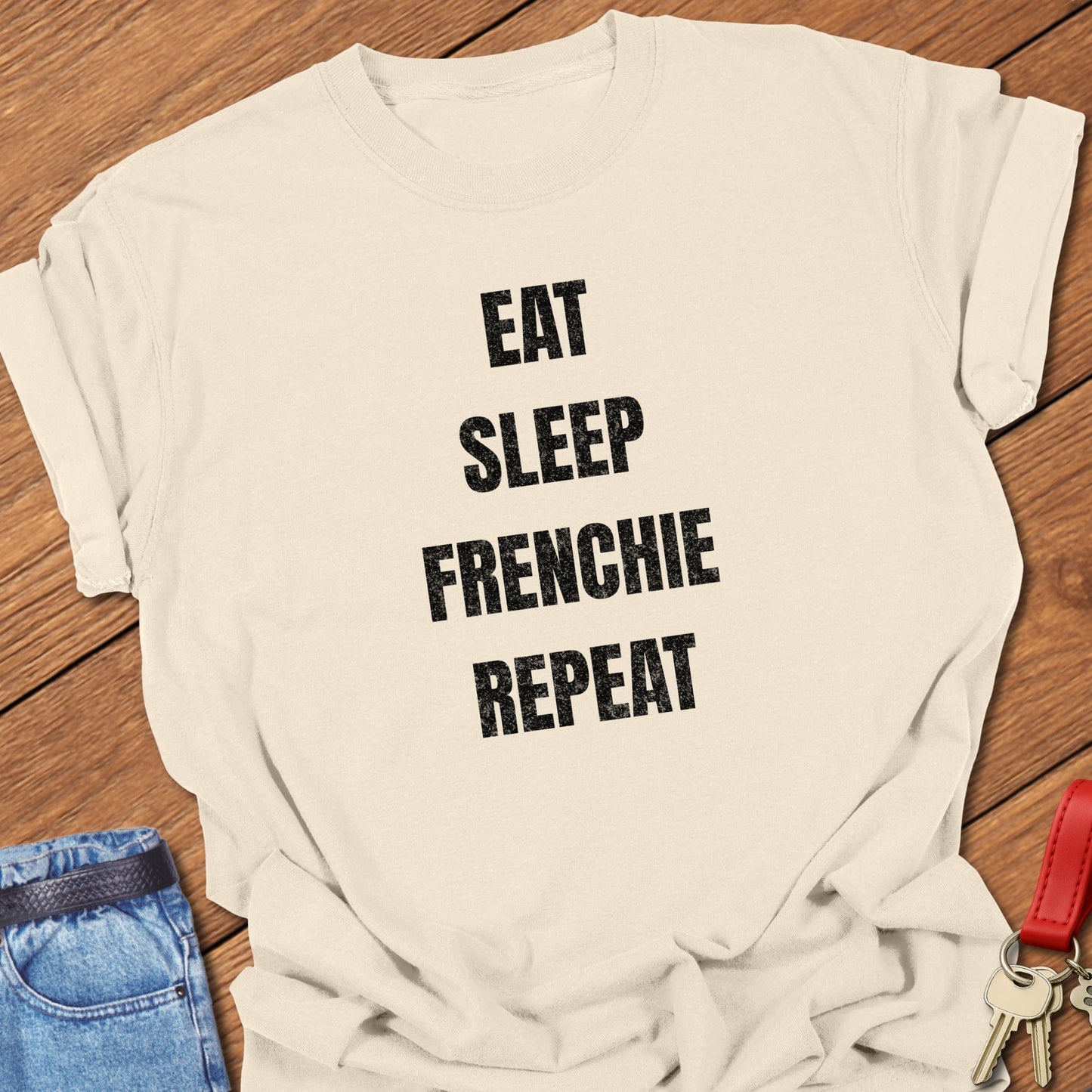 French bulldog typography slogan design printed on ivory Comfort Colors t shirt