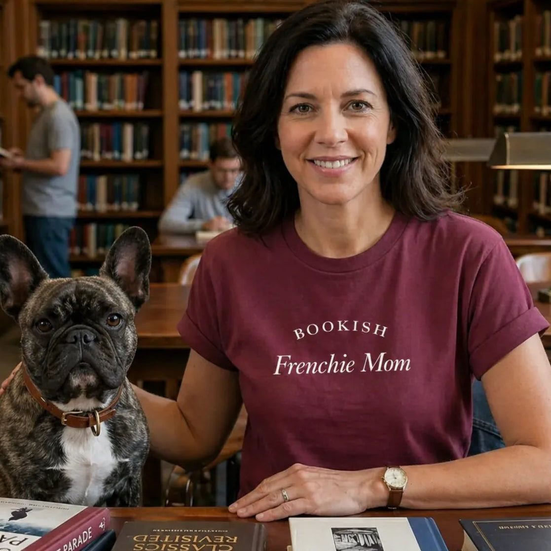 Bookish Frenchie Mom T Shirt