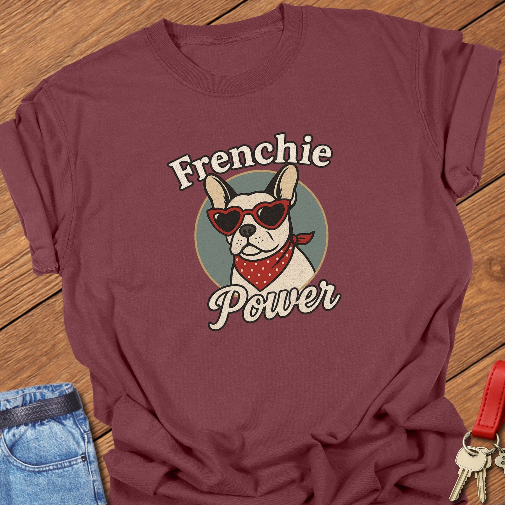 French bulldog sunglasses graphic design printed on brick Comfort Colors t shirt