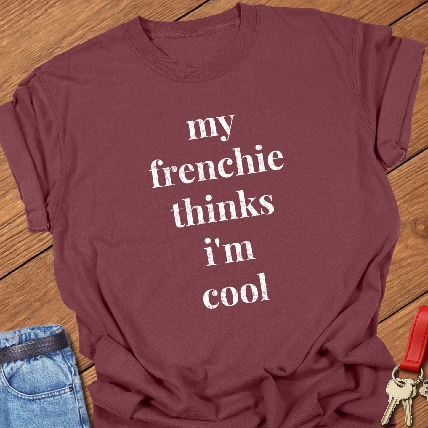 French bulldog funny text design printed on brick Comfort Colors t shirt