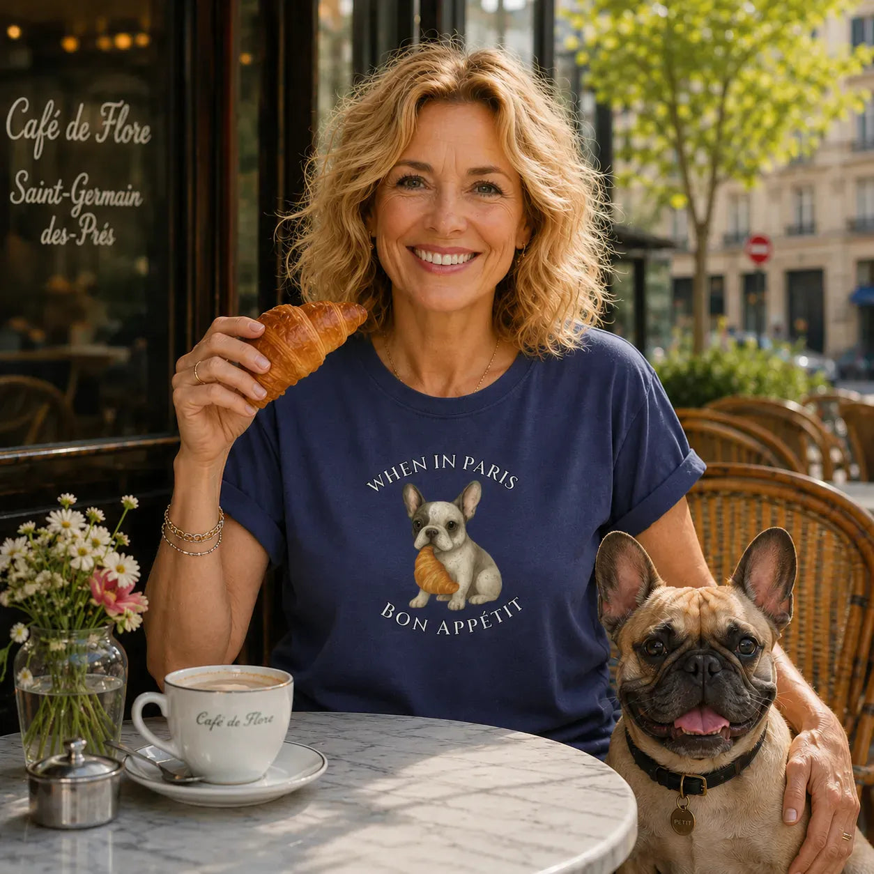 Frenchie Croissant T Shirt