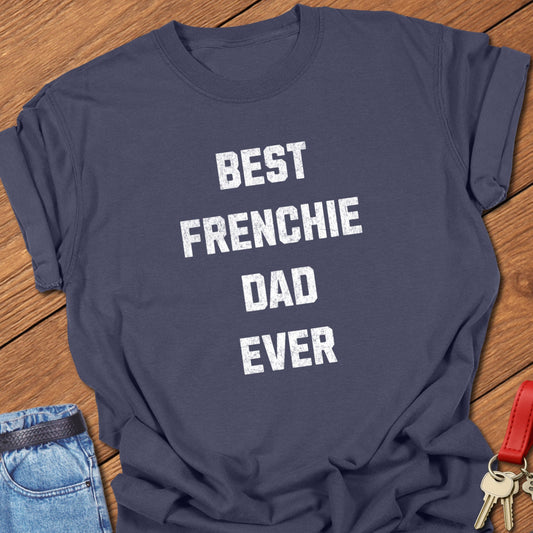 French bulldog typography design printed on navy Comfort Colors t shirt