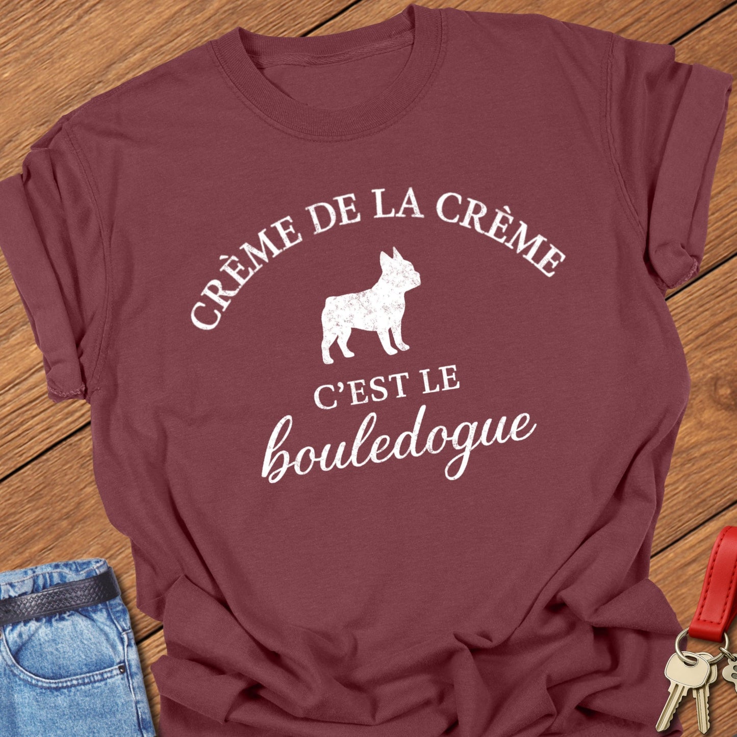 French bulldog French quote typography printed on brick Comfort Colors t shirt