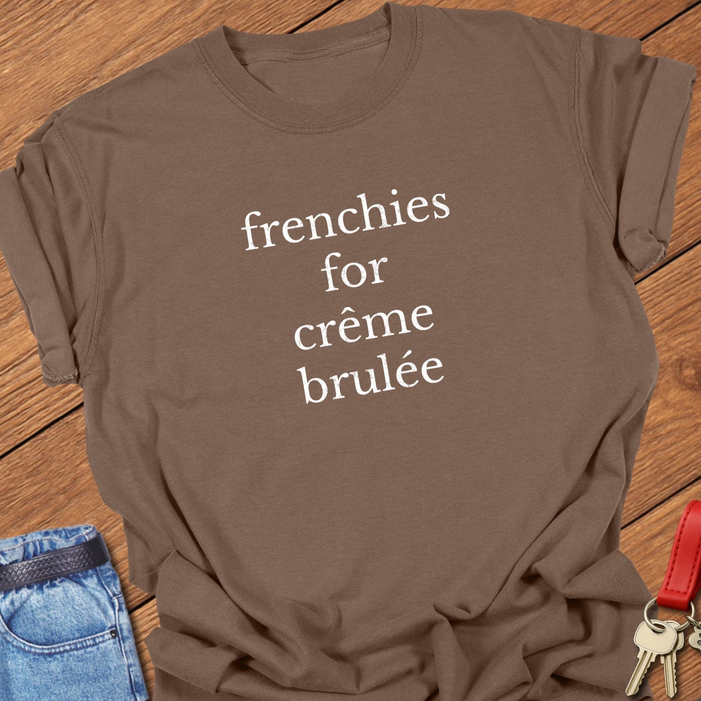 French bulldog typography design printed on espresso Comfort Colors t shirt
