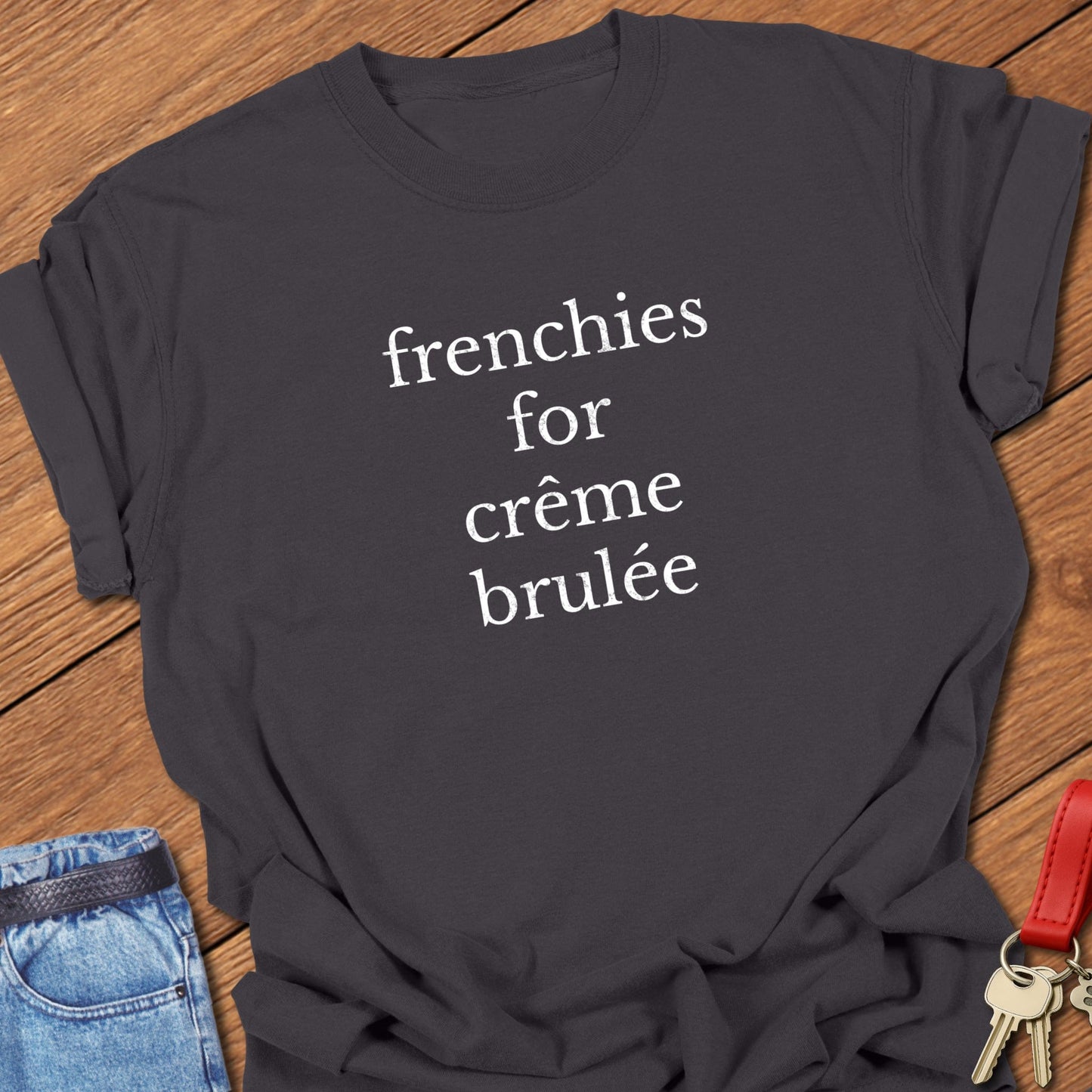 French bulldog typography design printed on graphite Comfort Colors t shirt