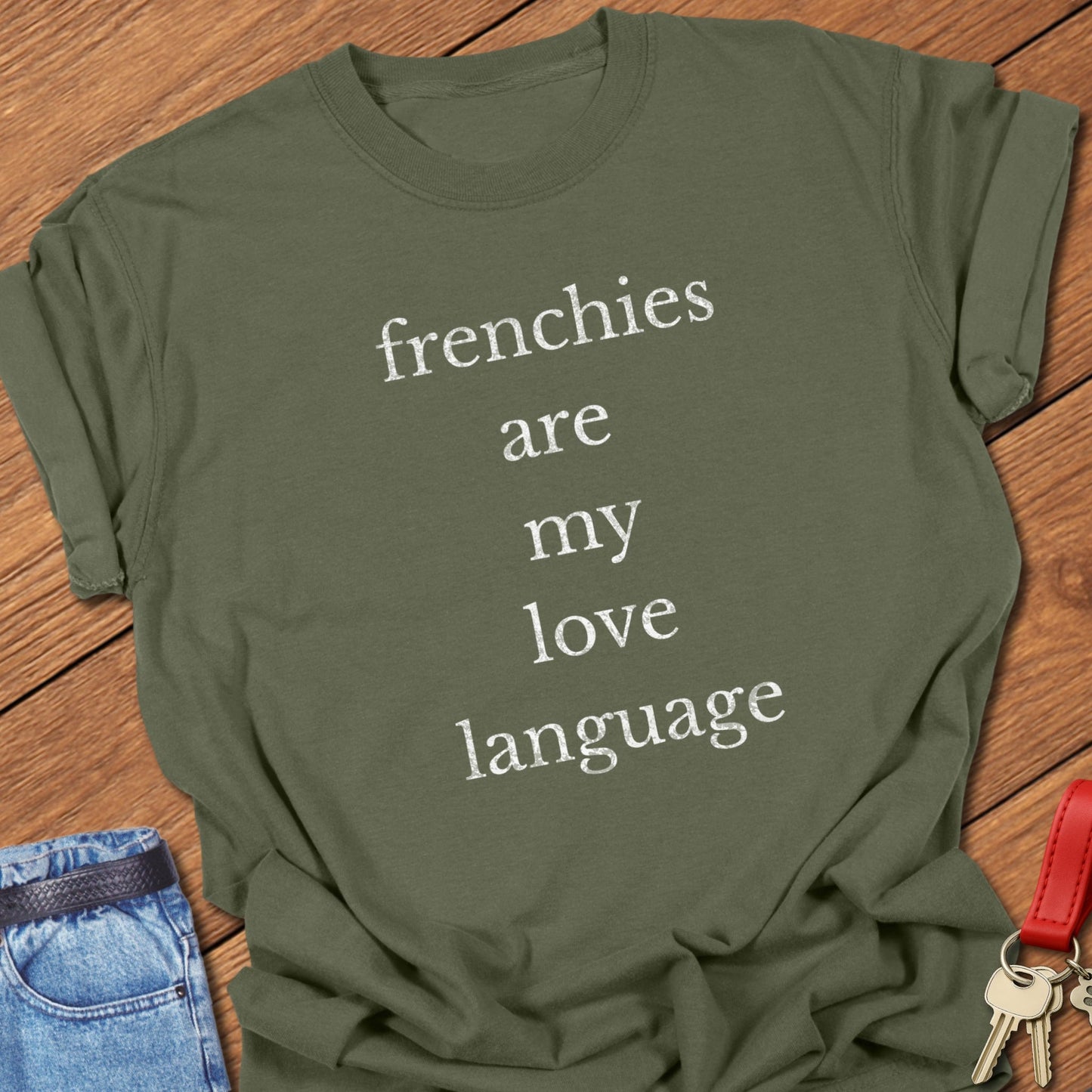 French bulldog typography quote design printed on hemp Comfort Colors t shirt