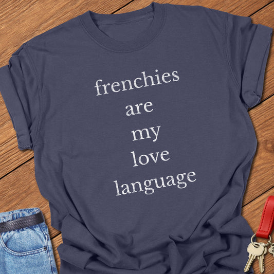 French bulldog typography quote design printed on navy Comfort Colors t shirt