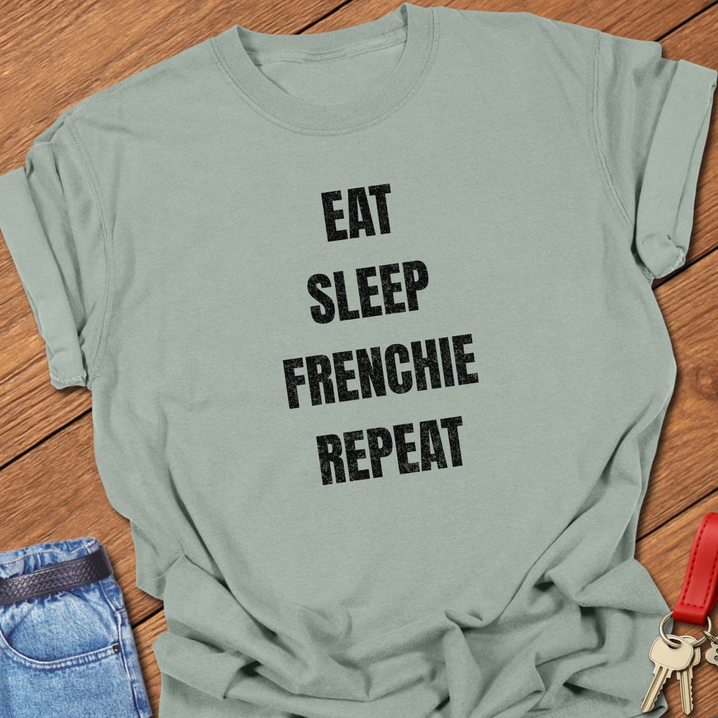 French bulldog typography slogan design printed on bay Comfort Colors t shirt