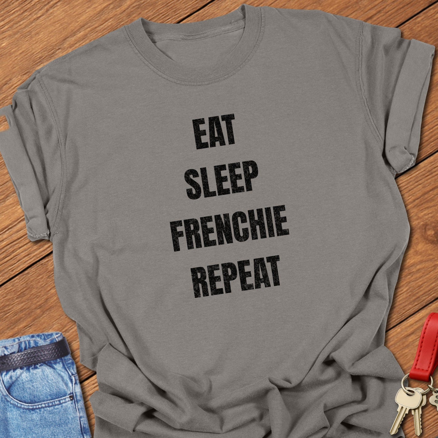French bulldog typography slogan design printed on grey Comfort Colors t shirt
