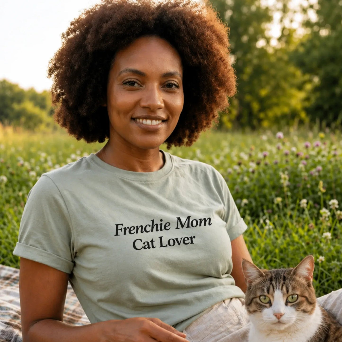 Frenchie Mom Cat Lover T Shirt