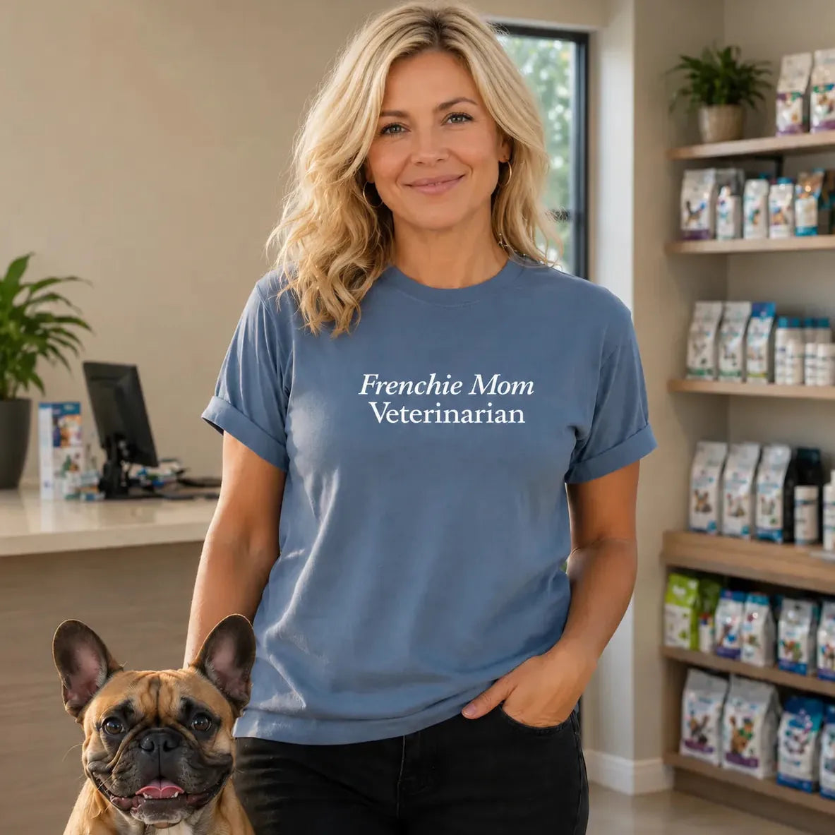 Frenchie Mom Veterinarian T Shirt