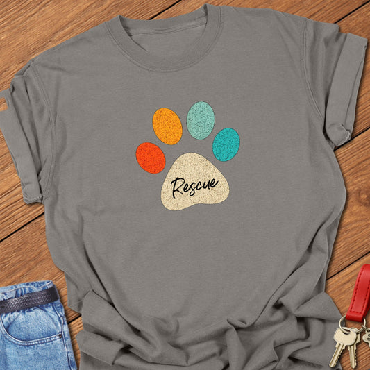 French bulldog rescue paw print design printed on grey Comfort Colors t shirt
