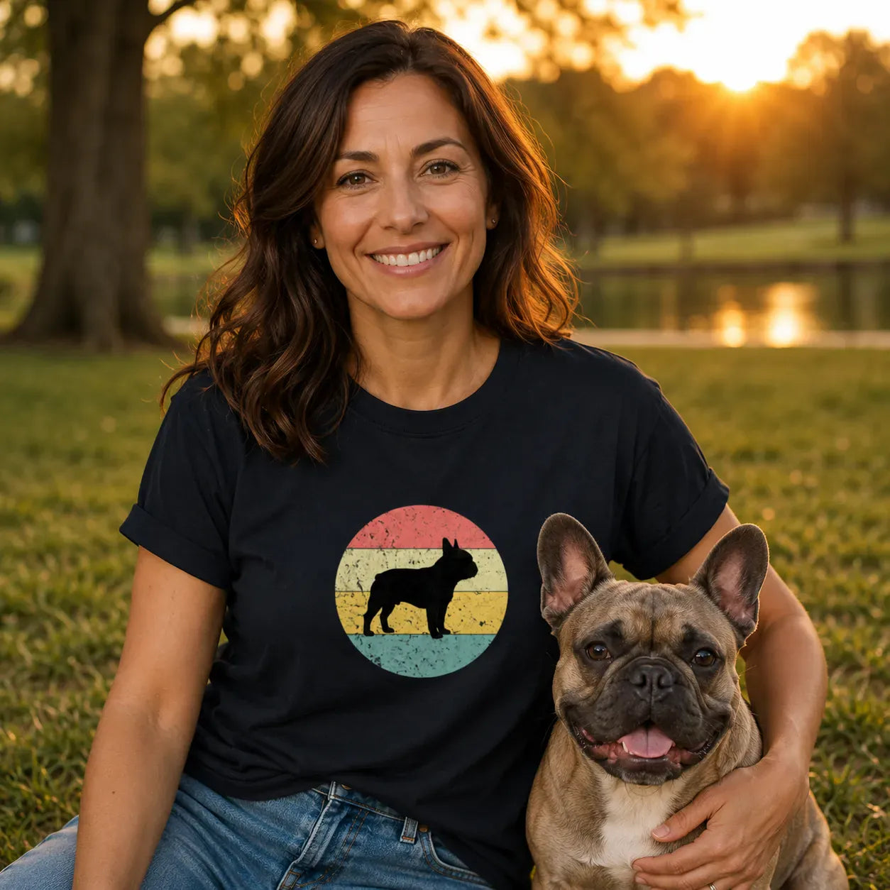 Frenchie Sunset T Shirt