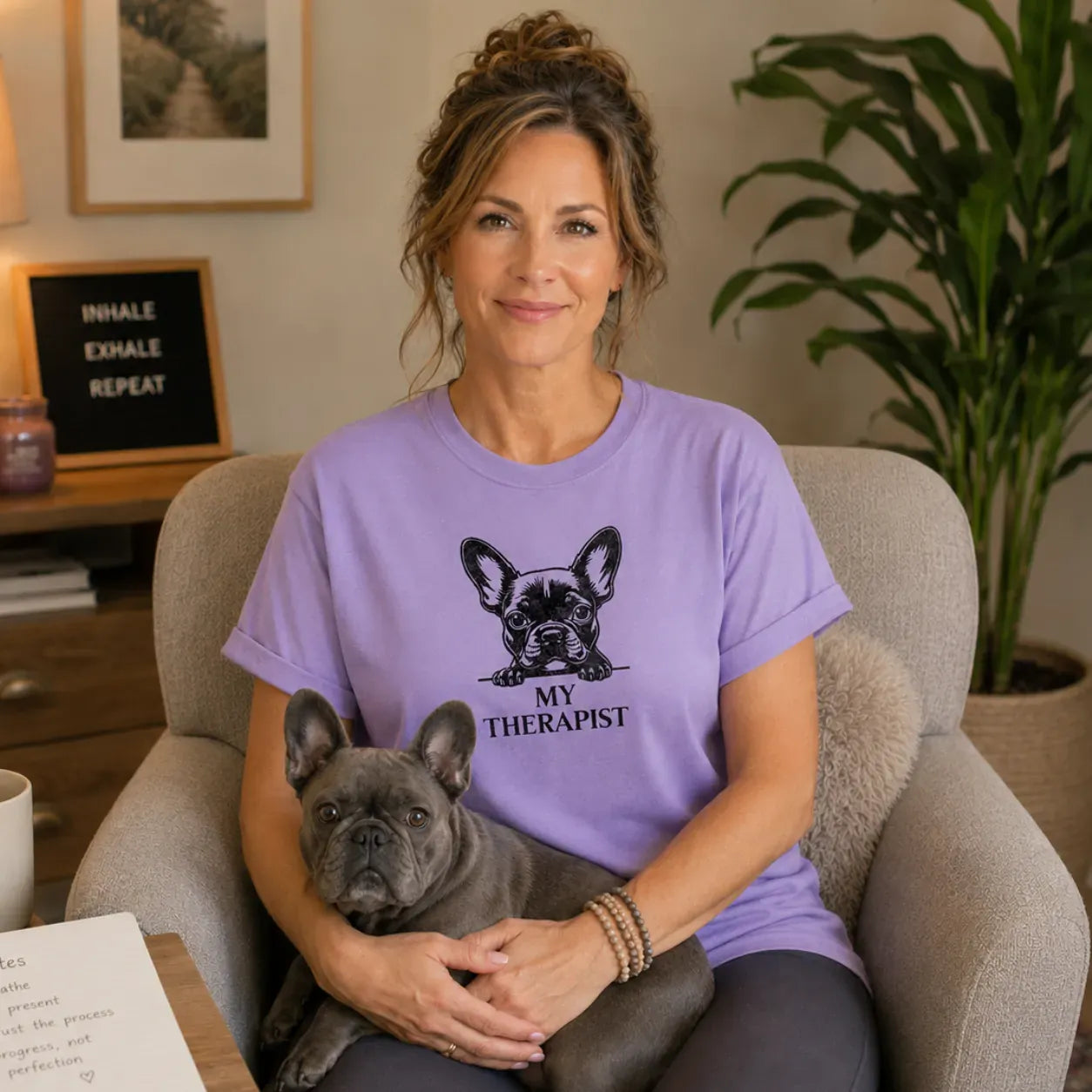 Frenchie Therapy T Shirt