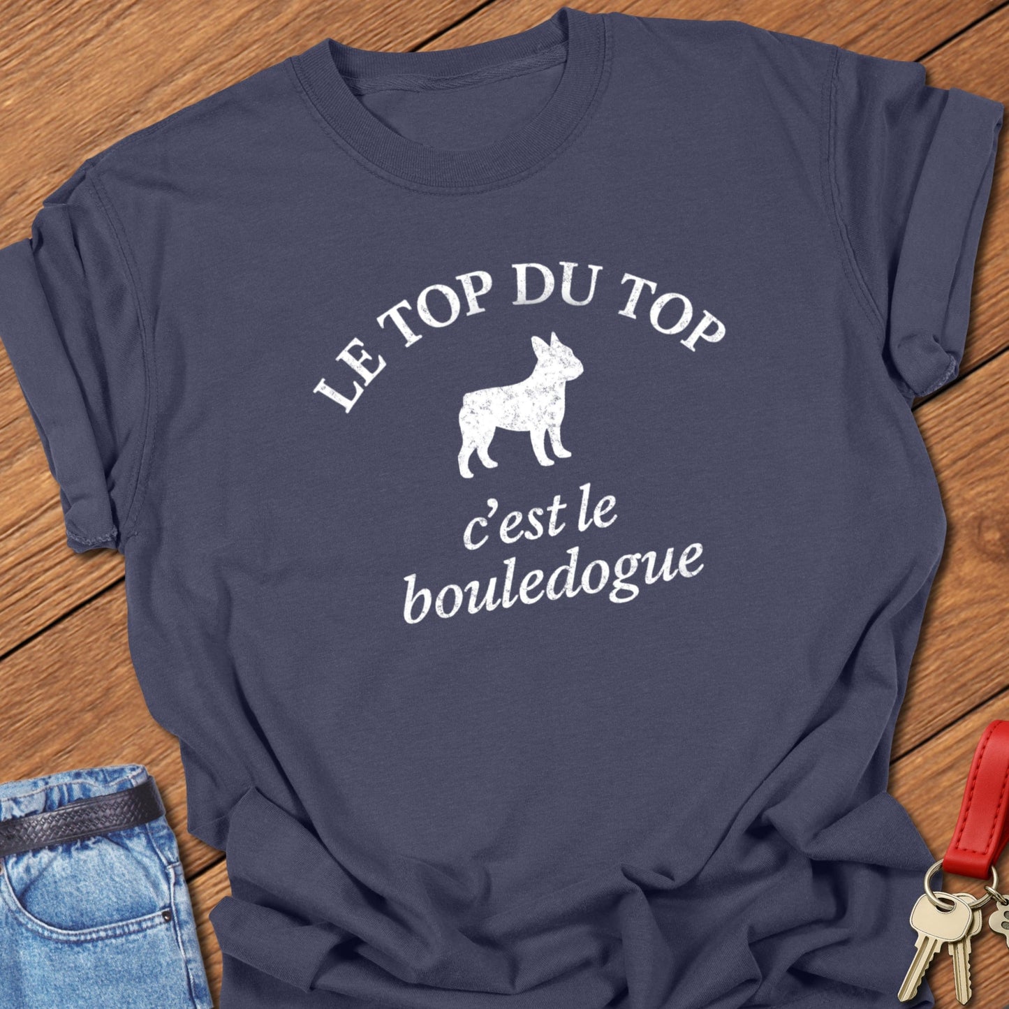 French bulldog French quote typography printed on brick Comfort Colors t shirt