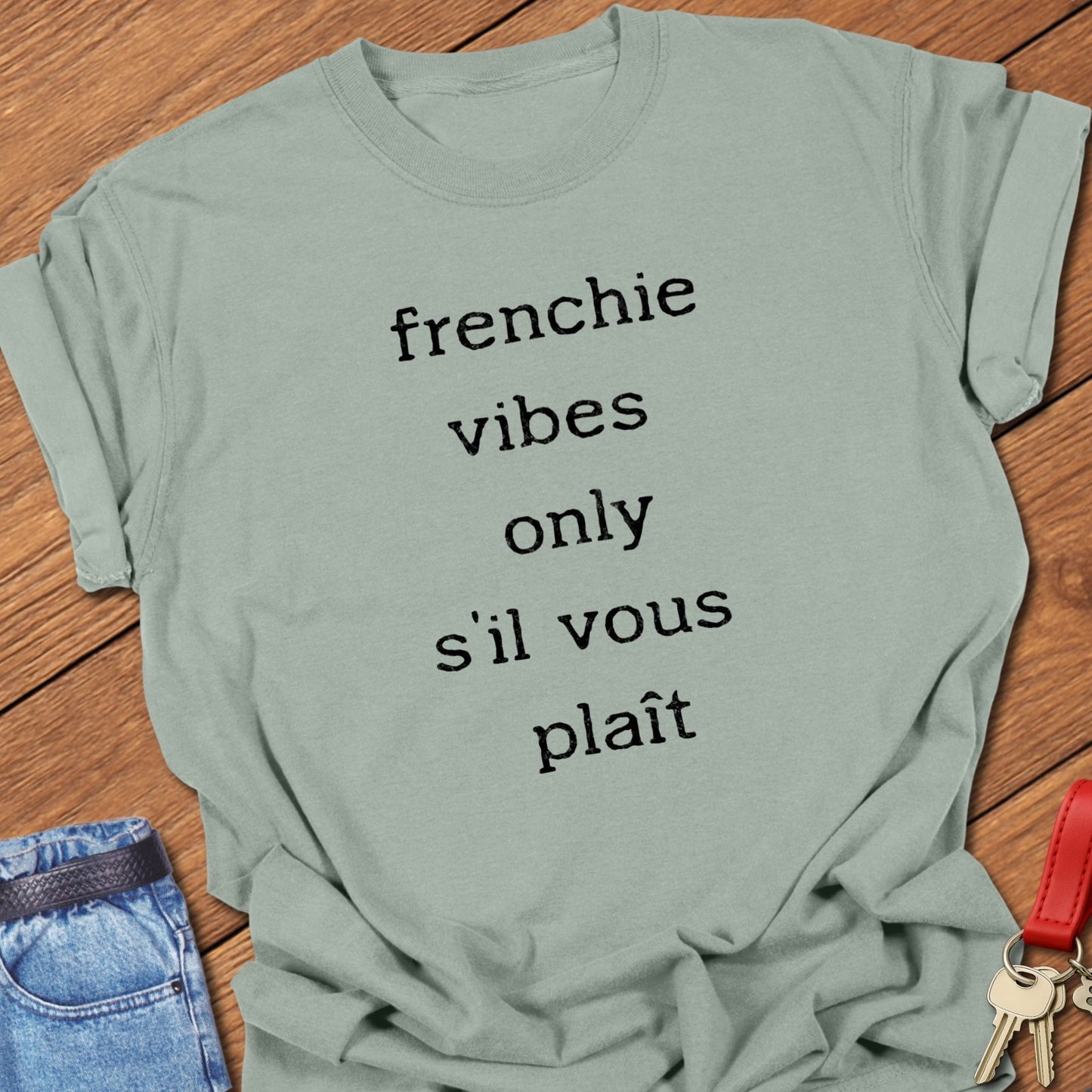 French bulldog text design printed on bay Comfort Colors t shirt