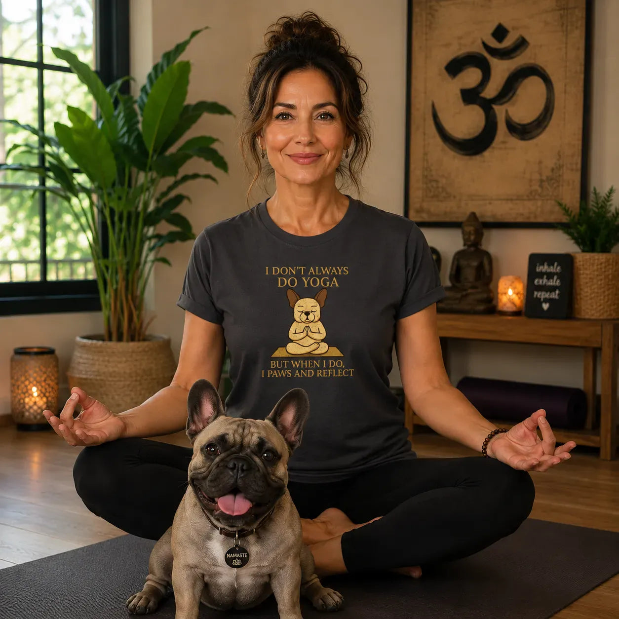 Frenchie Yoga T Shirt #2