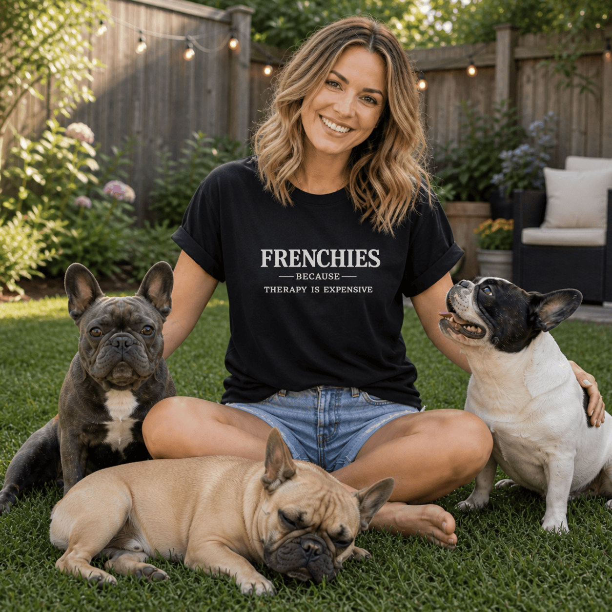 Frenchies Over Therapy T Shirt