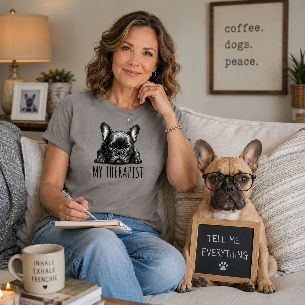 Therapist Frenchie T Shirt
