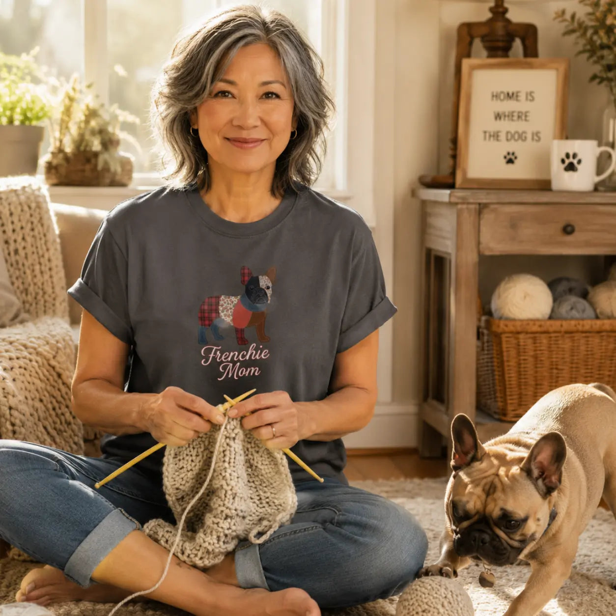 Patchwork Frenchie T Shirt