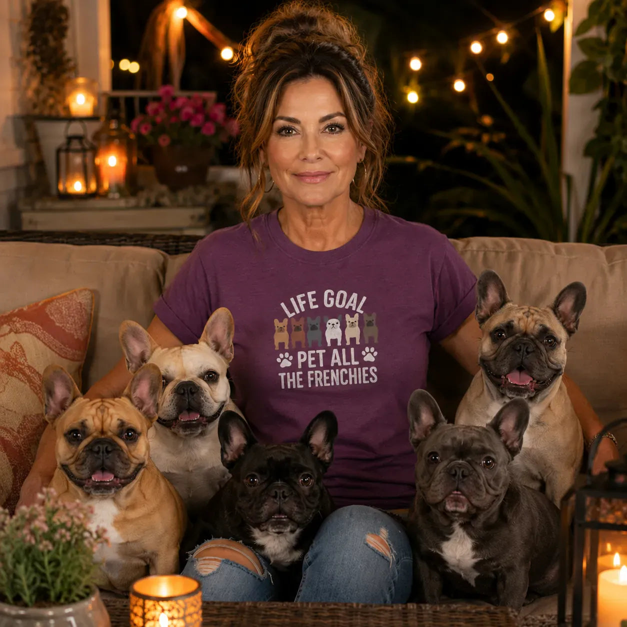 Petting Frenchies T Shirt